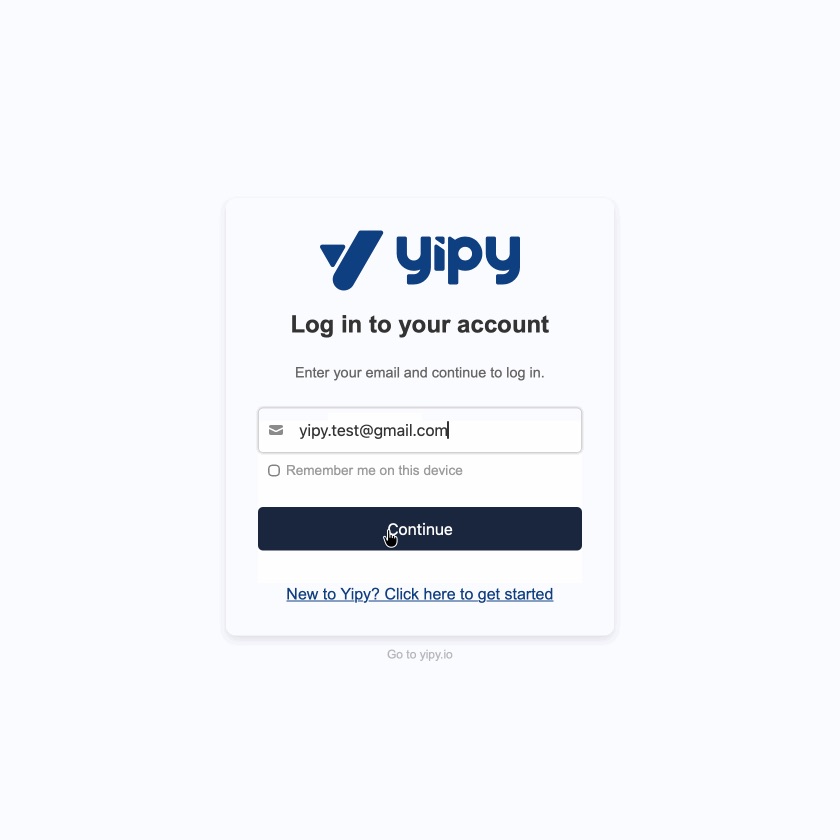 login form with email field