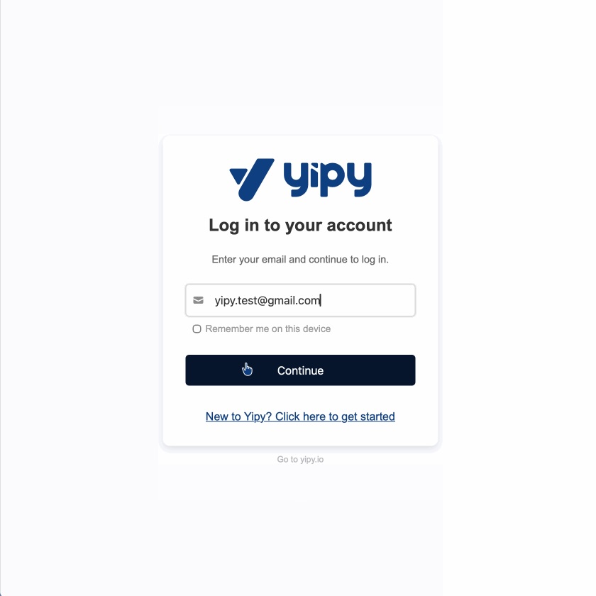 enter email login form