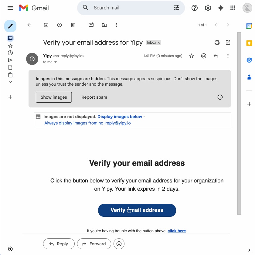email verification email
